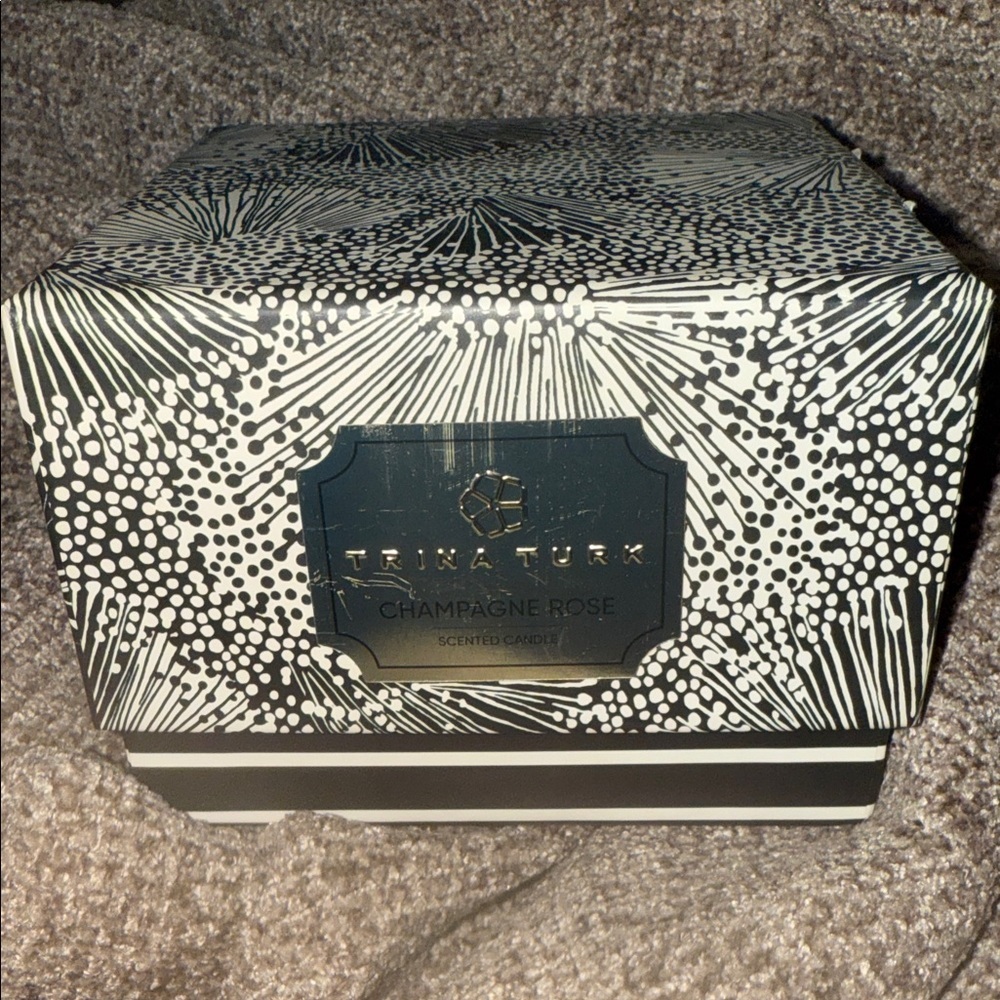 Trina Turk Black and White Patterned Candle